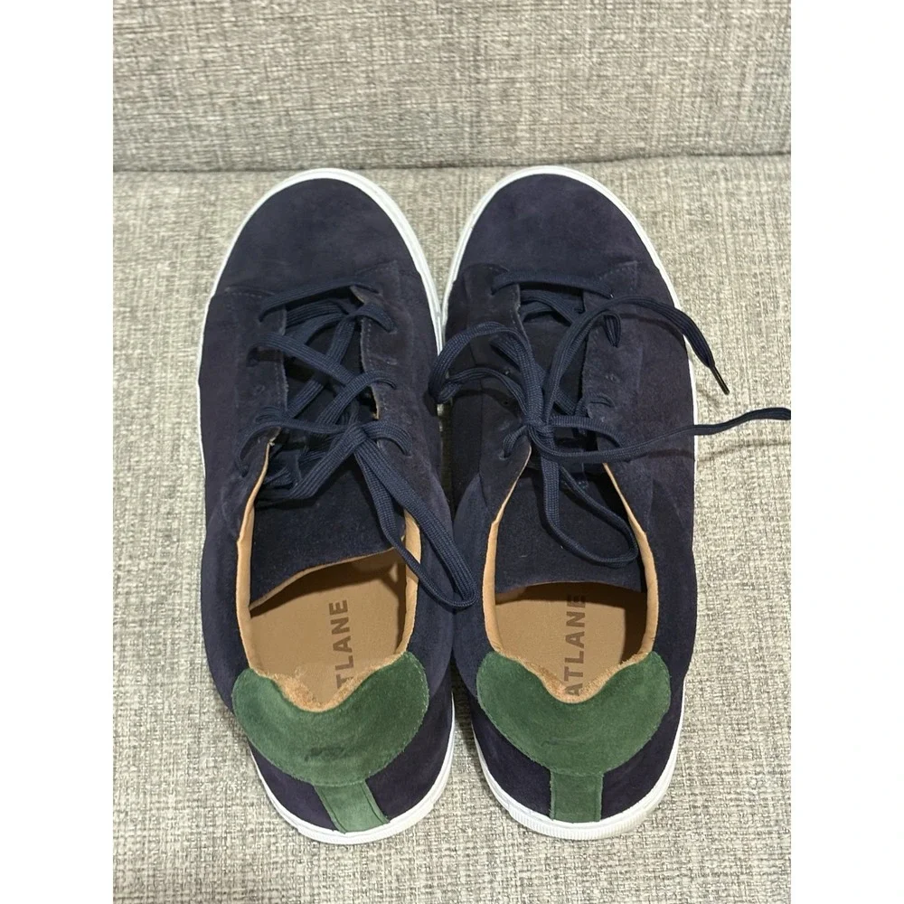 Goatlane Navy Blue Suede Golf Sneakers Green Heel Tab Mens 44 Made in Portugal